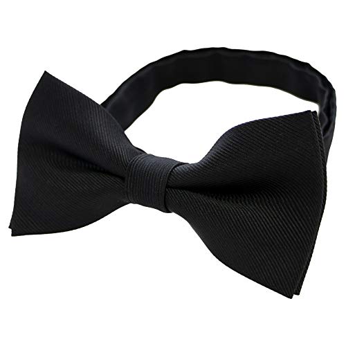 JEMYGINS Black Bow Tie Silk Bowtie and Pocket Square Hankerchief With Cufflinks Sets for Men(2)