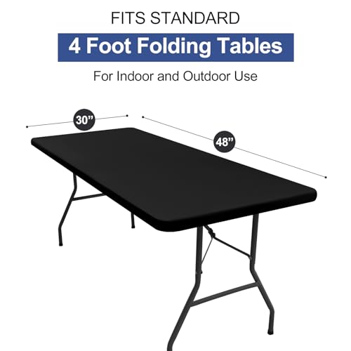 homing 2 Pack Rectangle Table Cloth, Elastic Fitted Fabric Tablecloth Fits for 6 Foot Folding Tables, Washable Table Cover for Picnic, Camping, Indoor & Outdoor (Teal, 30" x 72")
