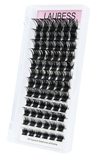 Eyelash Extension Kit Lash Clusters Kit Lash Bond and Seal Waterproof Lash Tweezers Individual Lashes Kit DIY Lash Extension Kit Eyelash Glue Remover Brush (Set 30D/40D-0.07C-9-16Mix)