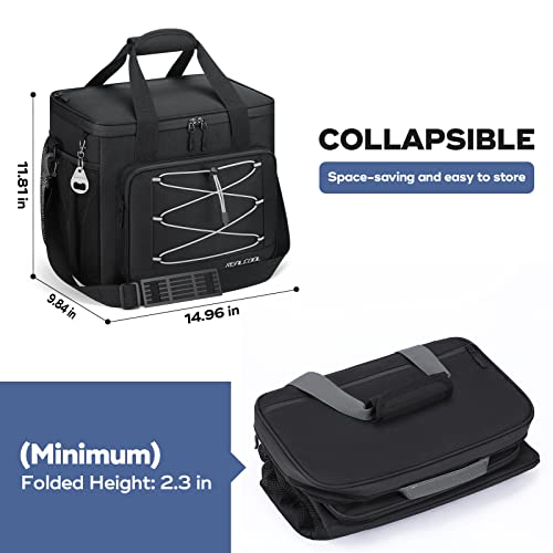 Soft Cooler Bag, Collapsible Cooler Insulated Leak Proof, Soft-Sided Cooler for Picnic, Grocery, Beach, Camping, Travel