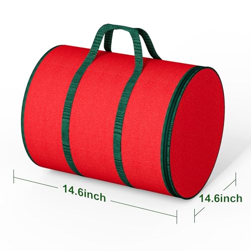 Dicasser Light Storage Zipper Carrying Bag Cord Reel Holder with 3 Green Metal Reels,Tear-Proof 600D Oxford Fabric Reinforced Stitched Handles