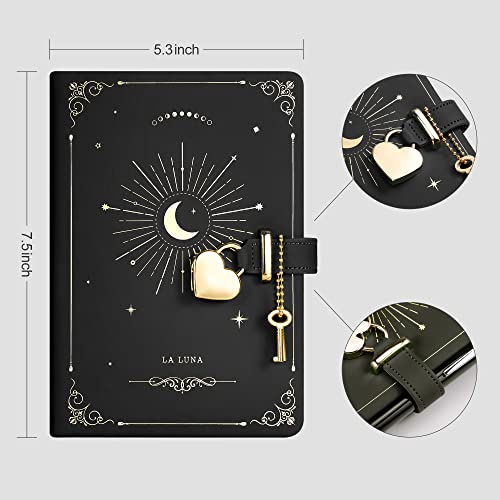 RETTACY Password Book - Password Keeper Book with Alphabetical Tabs, Internet Password & Address Organizer, 120 GSM Premium Acid-free Paper, Leather Hardcover, Gift Box, 5.3'' × 7.5'' (Black)