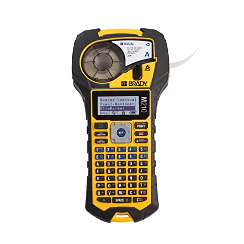 Brady M210 Portable Label Printer Bundle with B595 All-Weather Vinyl Label Roll | Create Labels for Indoor & Outdoor Use