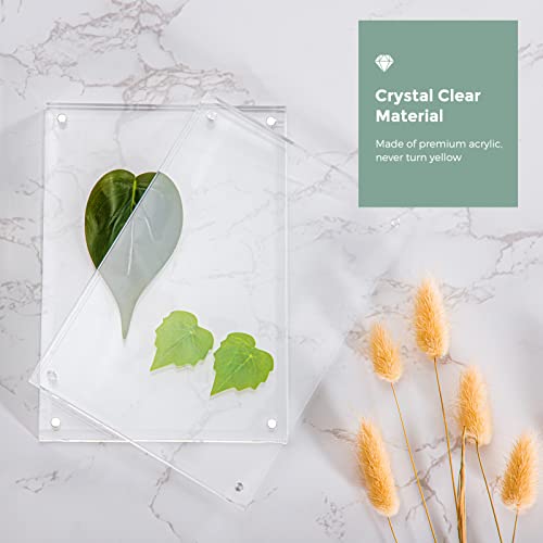 Acrylic Frame, SYNTRIFIC 3.5x5 Inch Acrylic Picture Frame 3 Pack Horizontal Magnet Double Sided Photo Frame with Microfiber Cloth, 10+10MM Thickness Clear Picture Frame Desktop Acrylic Photo Frame