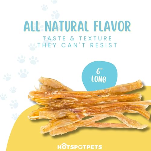 hotspot pets Beef Tendon Chews for Dogs - 8 Inch All Natural, Free-Range, Grass-Fed Premium USDA Gambrol Beef Tendon Stick Treats - Made in USA (1 Pound - Pack of 1)