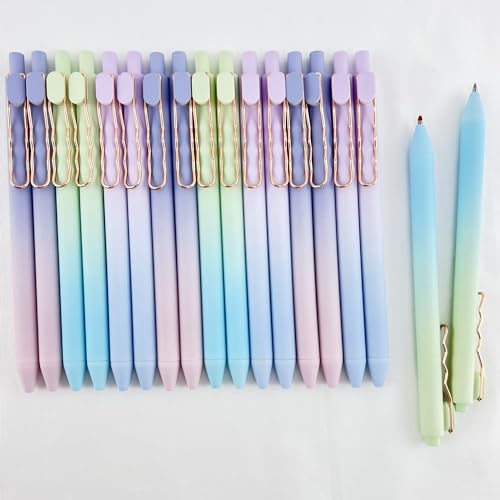 Fengtaiyuan LanLvZi05P18, Stylish Gradient Color Pen, Black Ink, 0.5mm Extra Fine, Gel Ink Rollerball Pens, Writting Smooth, Rubber Spray (LanLvZi05P18)