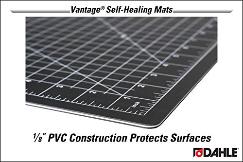 Dahle Vantage 10670 Premium Self-Healing Cutting Mat, 9"x12", 1/2" Grid, 5 Layers for Max Healing, Perfect for Crafts & Sewing, Black