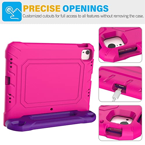 SUPLIK Kids Case for iPad Air 5th/4th Generation (10.9 inch, 2022/2020), iPad Pro 11 2022/2021/2020/2018 Case with Screen Protector, Durable Shockproof Handle Stand Cover for Kids, Black