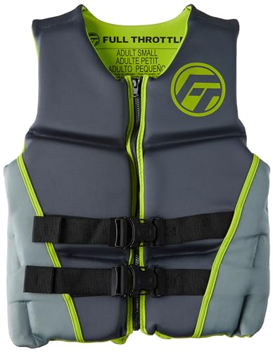 Full Throttle Adult Rapid Dry Flex Back Life Jacket, Green, Medium