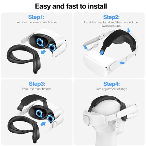 Head Strap Compatible with Oculus Quest 2,Meta Quest 2 Accessories Adjustable Elite Strap Replacement for Enhanced Comfort Support and Gaming Immersion in VR (Comfort Head Strap only)