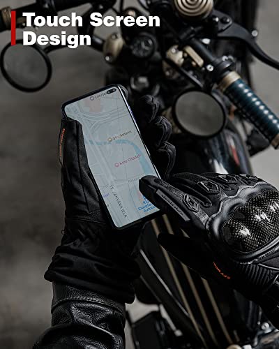 BORLENI Winter Motorcycle Gloves Waterproof Motorcycle Riding Gloves Warm Windproof Motorcycle Gloves for Men Women