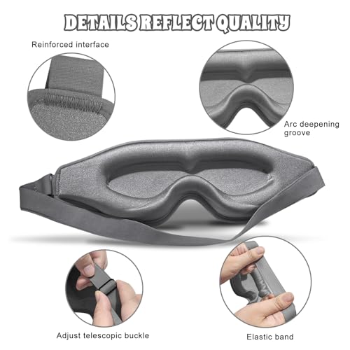 Clbxzwc 3D Advanced Eye Mask for Sleeping, Ultra Delicate Soft Skin Friendly Eye mask,100% Blackout Sleep Eye Mask for Sleep, Eyelash Extension Sleep mask, Sleeping Eye Masks for Men and Women
