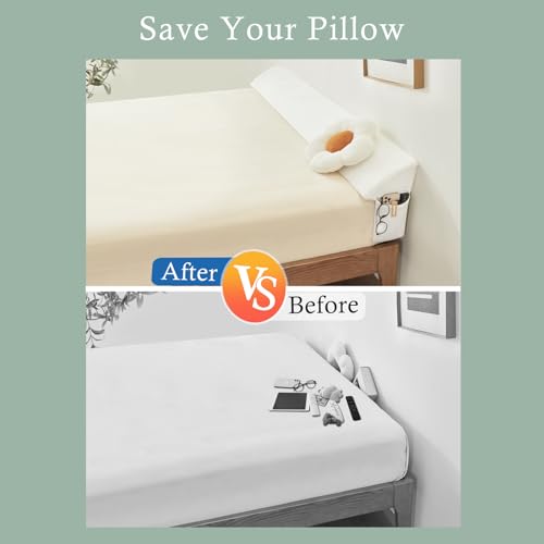 Voctriam Bed Wedge Gap Filler Twin (39"x 8"x 6") Wedge Pillow for Headboard Gap 0-8" Mattress Gap Filler Pillow to Fill The Gap Between Mattress and Wall with 2 Side Large Pockets