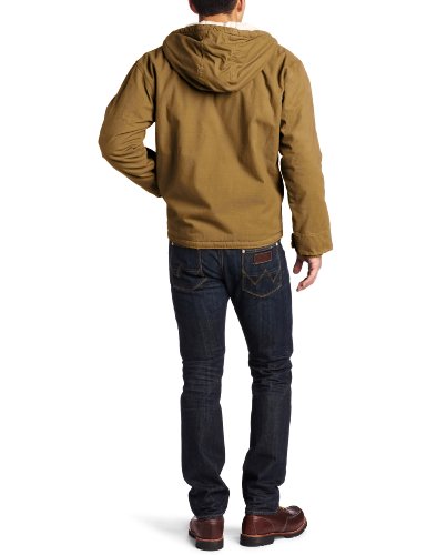 Dickies Men's Big-Tall Sanded Duck Sherpa Lined Hooded Jacket, Brown Duck, X-Large