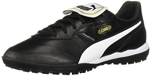 PUMA Men's KING TOP TURF TRAINING Soccer Shoe, Puma Black-Puma White, 4