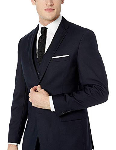 Adam Baker by Creative Men's CT701/05-3 Piece Single Breasted Classic Fit Vested Suit - Grey- 58R