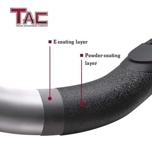 TAC Side Steps Running Boards Fit 2009-2018 RAM 1500 Crew Cab|2019-2024 RAM1500 Classic CrewCab|2010-2025 RAM 2500/3500/4500/5500 Crew Cab Truck Pickup 3” Texture Black Nerf Bars 2Pcs