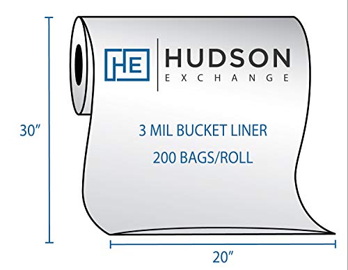 Hudson Exchange-MOD158817 LDPE 5 Gallon Bucket Liner, Food Grade, 20" W x 30" L, 3 Mil, Blue, Roll of 200