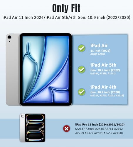 TiMOVO for iPad Air 11 Inch Case M2 2024, iPad Air 5th Generation Case 2022/iPad Air 4th Gen Case 2020 10.9 Inch, Slim Hard PC Translucent Back Shell Smart Cover Fit iPad Air Case, Abyss Blue
