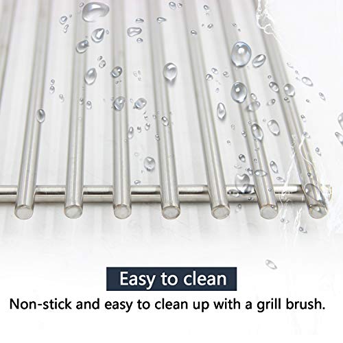 Hongso 17 3/8" Porcelain Polished Cast Iron Cooking Grates Replacement for Broil-Mate, Broil King 9625-67, 9625-84, Baron 320, Baron 340, Huntington and Sterling, PCB005, 4Pcs