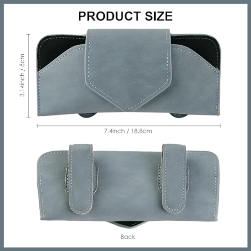 COOLYOUTH Sunglass Holder for Car Visor Car Sunglass Holder Glasses Holder with Clip Car Accessories for Women Men(01 Blue Gray)
