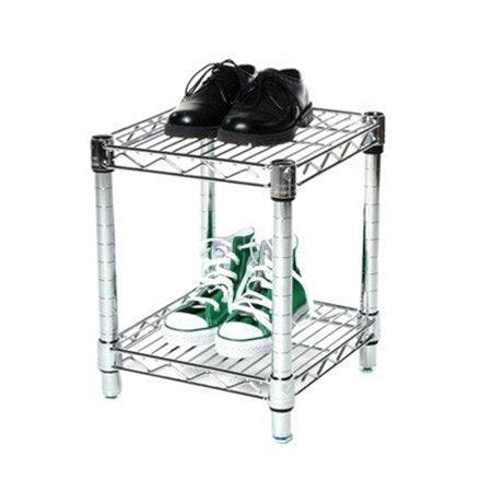Shelving Inc. 14" d x 14" w Chrome Wire Shelving with 2 Tier Shelves, Weight Capacity 800lbs Per Shelf