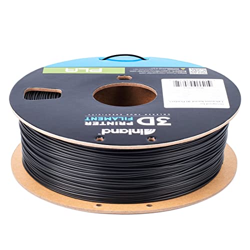 INLAND 2 Pack PLA 3D Printer Filament - 3D Printing PLA Filament Bundle 1.75mm, Dimensional Accuracy +/- 0.03mm - 2kg Cardboard Spool (4.4lbs), Black PLA