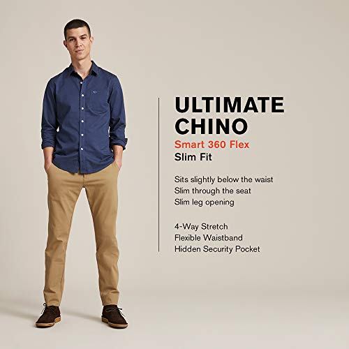 Dockers Men's Slim Fit Ultimate Chino with Smart 360 Flex, Wet Stone, 38W x 29L