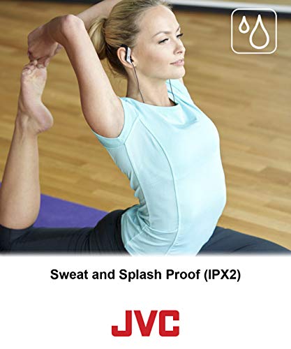 JVC Clip Style Headphone Blue Lightweight and Comfortable Ear Clip. Splash Proof Water Resistant Powerful Sound with Bass Boost HAEB75BA (Pack of 2)