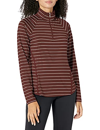 Cutter & Buck Women's Moisture Wicking UPF 50+ Long Sleeve Evie Half Zip Pullover, Bordeaux, XSmall