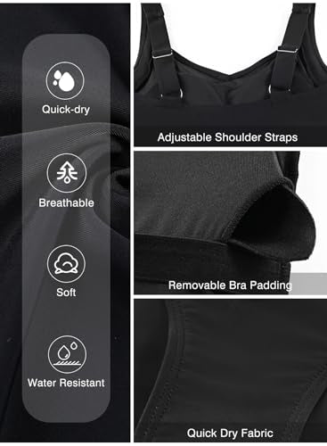 Aleumdr Swimsuit for Women One Piece Bathing Suits Athletic Training Swimsuits Women Sport Swimwear Bathingsuit Blue 204 Medium…