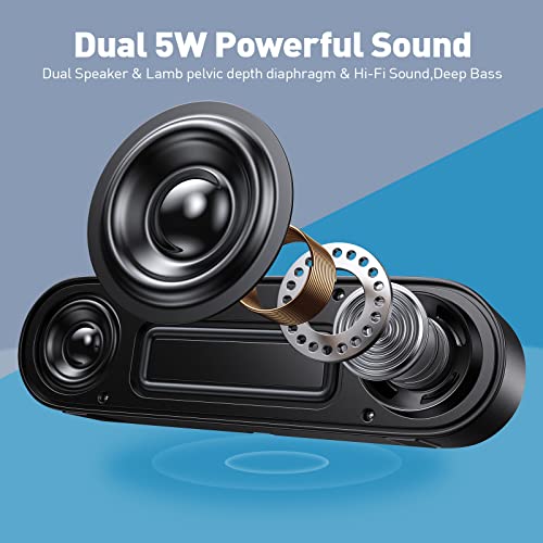 ABRRU USB Computer Speakers, PC Speakers for Desktop, Laptop Speakers with Crystal Clear Sound, Loud Volume, Volume Control and Mute Button(USB-C to USB Adapter Included) (Black)