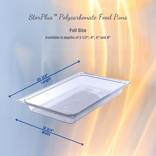 Carlisle FoodService Products 10202B03 StorPlus Full Size Food Pan, Polycarbonate, 6" Deep, Black