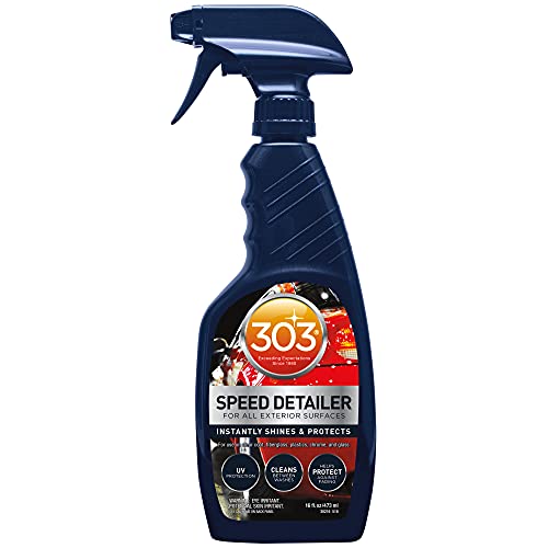 303 Products Speed Detailer - For All Exterior Automotive Surfaces - Instantly Shines And Protects Paint - Cleans Between Washes - UV Protection, 16 fl. oz. (30216CSR) Packaging May Vary
