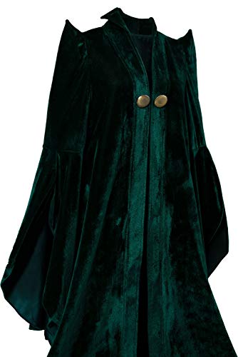 COSMOVIE Women's Witch Halloween Cosplay Costume Movie Wizard Sorceress Cloak Robe Coat