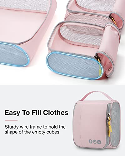 BAGSMART Keep Shape Packing Cubes for Travel, 6 Set Travel Cubes for Packing, Lightweight Suitcase Organizer Bags Set for Travel Essentials