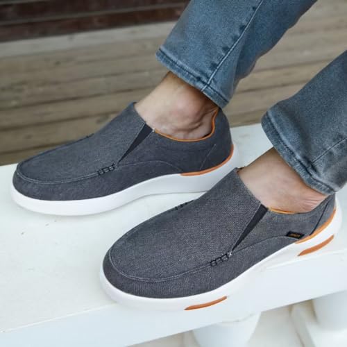 XPACS Mens Best Recovery Casual Shoes for Outdoor Hanging Out, Fashionabl Orthopedic Slip-On Shoes for Foot Pain, Slip Resistant Walking Shoes with Eva Rubber Sole Khaki Size 13.5