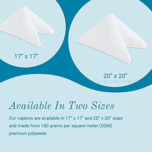 Polyester Cloth Napkins - Washable Soft Table Linens - Durable & Elegant for Dining, Restaurants, Weddings, Events, Rentals, Banquets, & Parties - Premium Quality Set of 150, White, 20"x20"