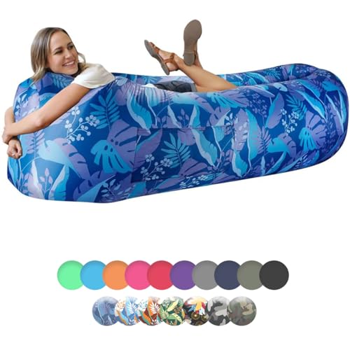 WEKAPO Inflatable Couch Air Lounger Chair - Camping & Beach Accessories, Portable Blow up Sofa for Hiking, Lawn, Indoor/Outdoor Movies & Music Festivals. Lightweight and Easy to Set Up Air Hammock, Palma