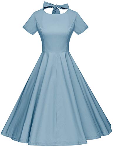 GownTown Womens 1950s Vintage Retro Party Swing Pocket Rockabillty Stretchy Dress