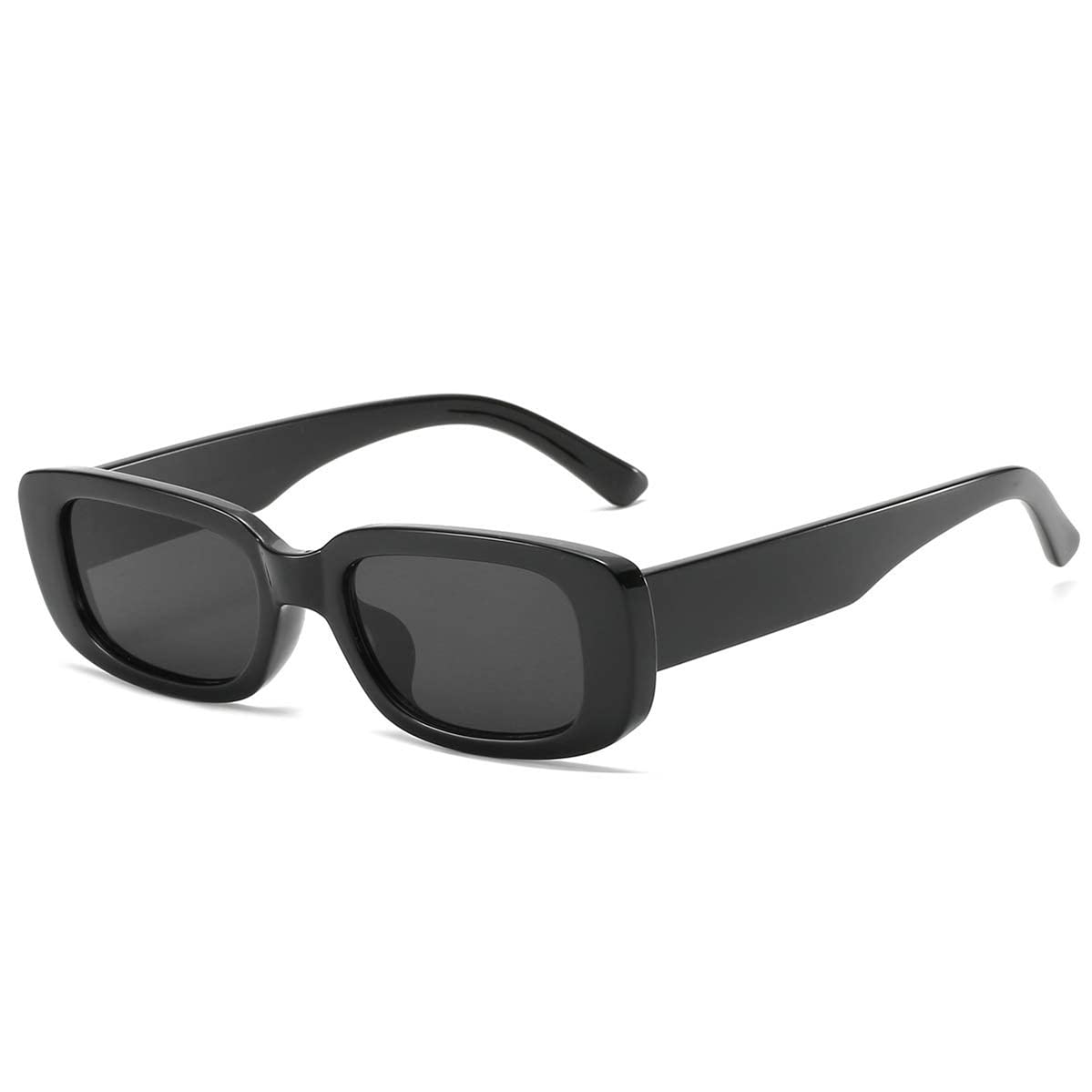 Dollger Rectangle Sunglasses for Women Trendy 90s Retro Sunglasses Y2K Square Frame Black sunglasses