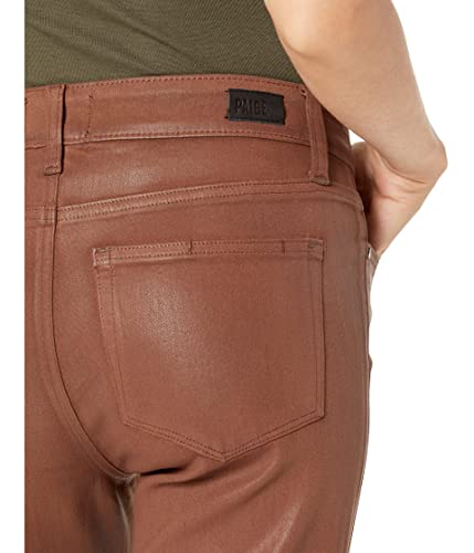 PAIGE Women's Genevieve high Rise Flare in Cognac Luxe Coating, 34