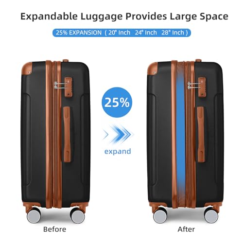 LARVENDER Luggage Sets 5 Piece Hard Shell Expandable Suitcase Set with Double Spinner Wheels TSA Lock (Mint Green, 5 Piece Set)