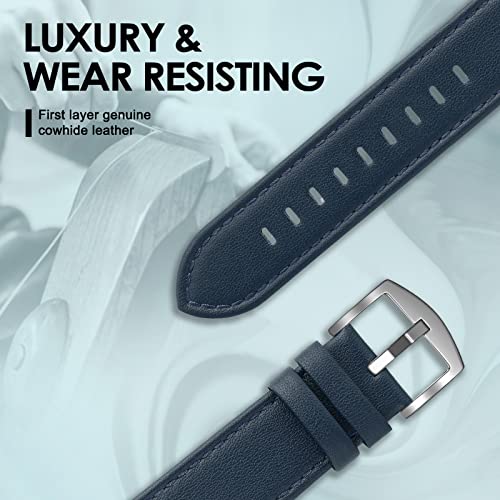 SWEES Leather Band Compatible for Apple Watch 42mm 44mm 45mm, Genuine Leather Replacement Wristband Strap Compatible iWatch Series 7 6 5 4 3 2 1 SE Sports & Edition Men And Women, Cognac Brown