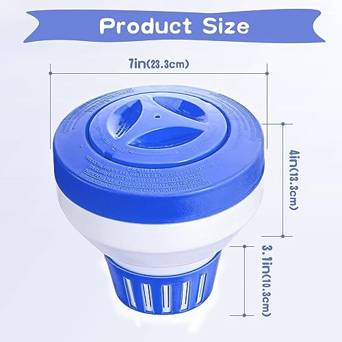 Large Floating Pool Chlorine Dispenser ļ¼Chlorine Holder Floater with Large Capacity Fits 3 inch Tablets, Heavy-Duty Thicker Walls, Release Adjustable for Above Ground Poolļ¼Collapsibleļ¼