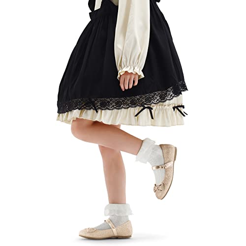 K KomForme Girl's Ballet Flats Non-Slip Soft Mary Jane Walking Party Dress Shoes for Toddler/Little Kid/Big Kid Black Glitter