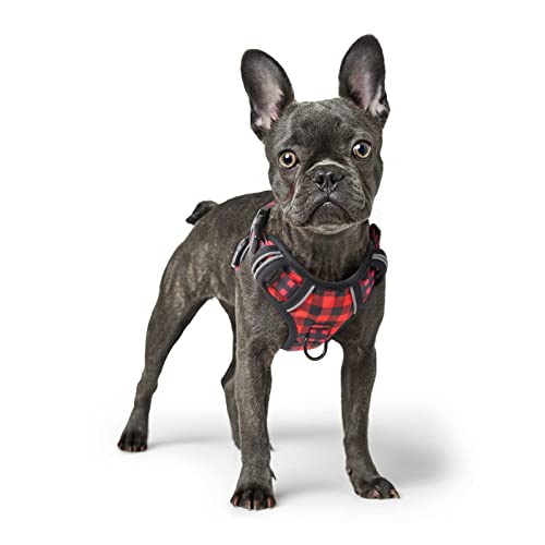 Timos Dog Harness, 3 Snap Buckles No-Pull Soft Padded Dog Vest with 2 Metal Leash Clips, Adjustable Reflective No Choke Pet Harness with Easy Control Handle for Small Dogs,Pale Pink,S