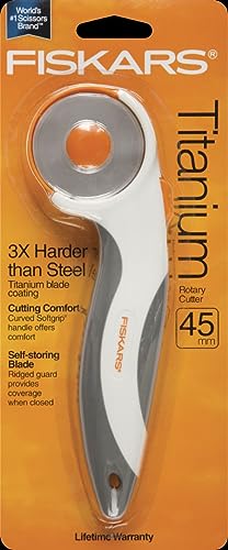 Fiskars Rotary Cutter for Fabric - 60mm Titanium Rotary Cutter Blade - Craft Supplies