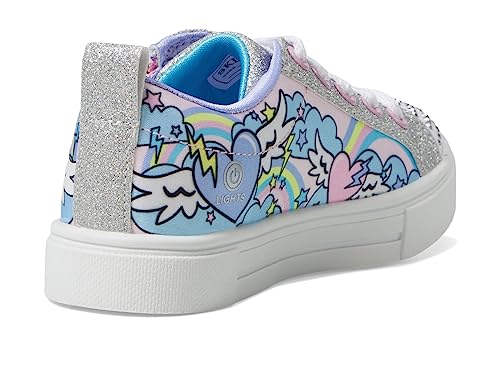 Skechers Kids Girls Twinkle Sparks-Flying Heart Sneaker, Lavender/Multi, 3 Little Kid