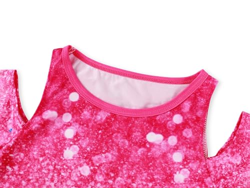 COTRIO Unicorn Casual Dresss for Girls Skater Dress Twirl Swing Skirt Toddler Kids Cartoon Print Playwear Sundress Size 4t (3-4 Years, Blue)